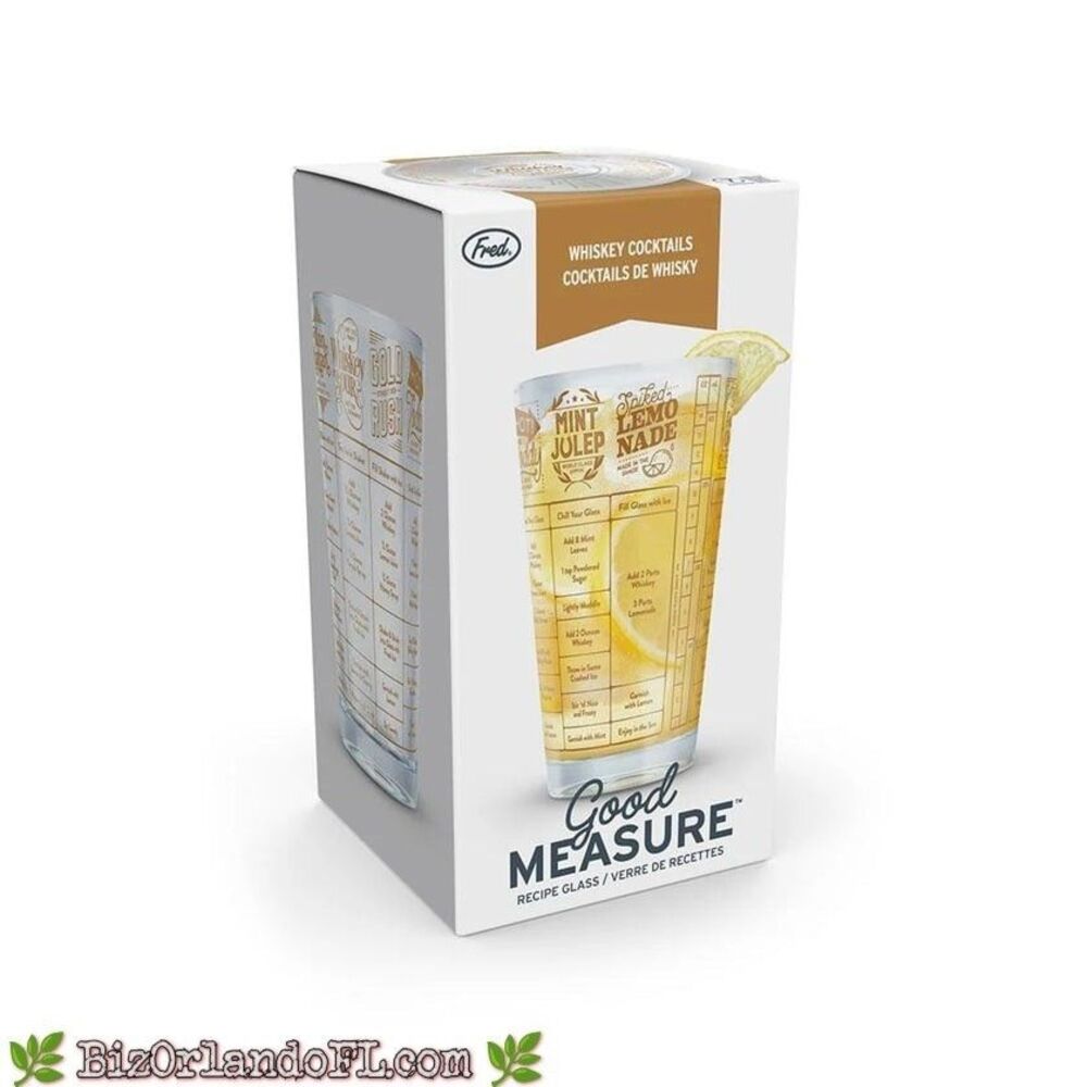 Fred & Friends Good Measure Whiskey Cocktail Recipe Glass